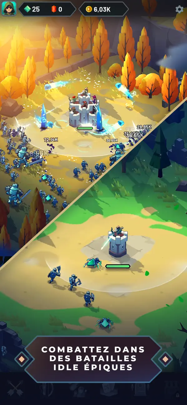 Screenshot #1 pour Arrow Quest: RPG Défense Idle