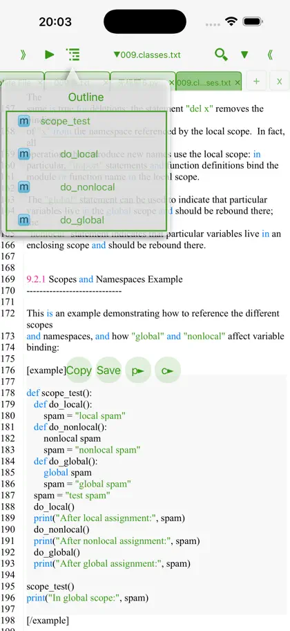 Screenshot 6 di 6 di Python3 IDE Fresh Edition