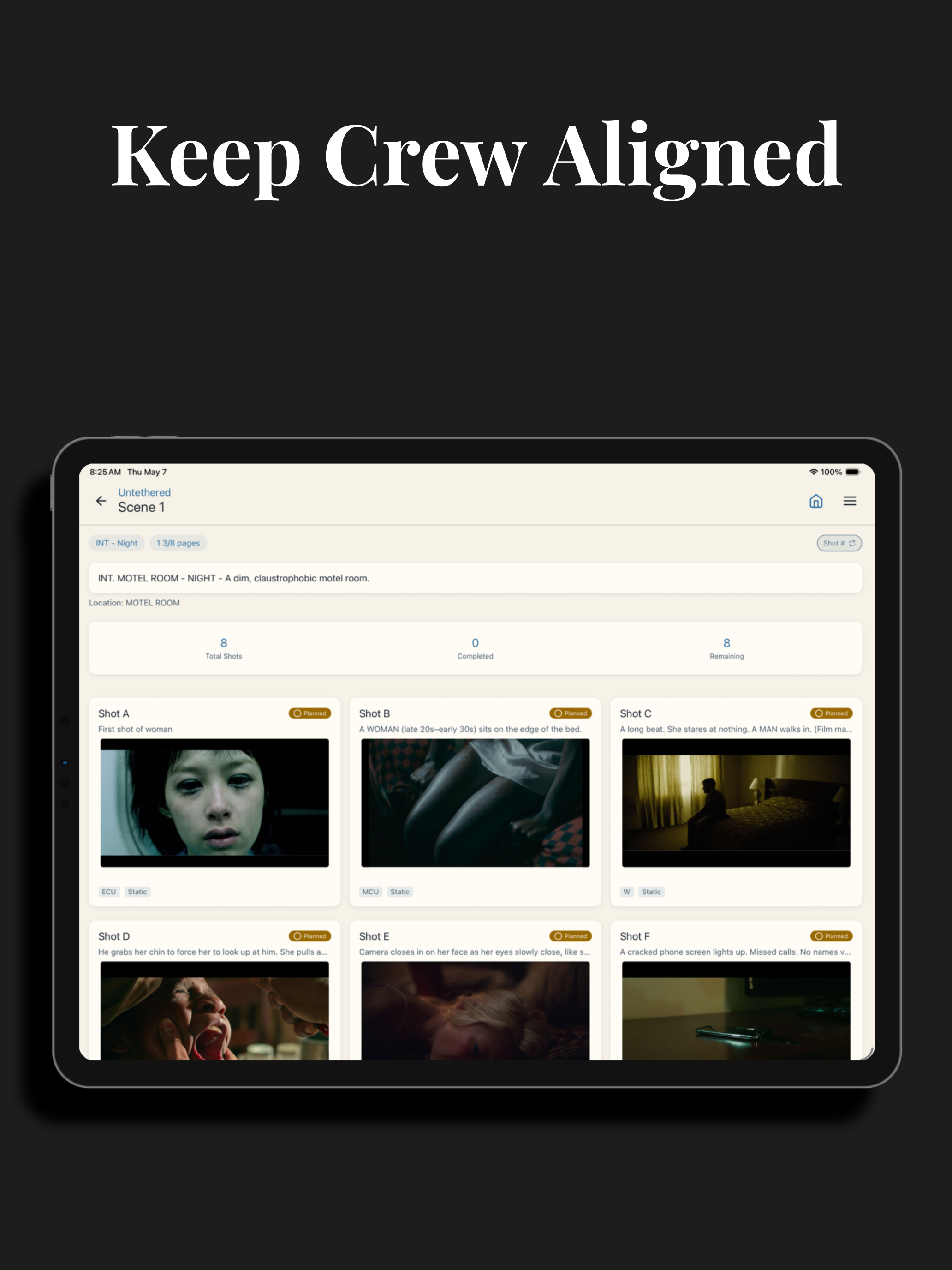 CineLog Pro - Shot List & Plan