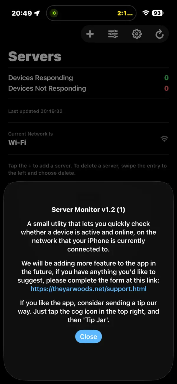 #2. Server Checker (iOS) Ved: Clint Yarwood