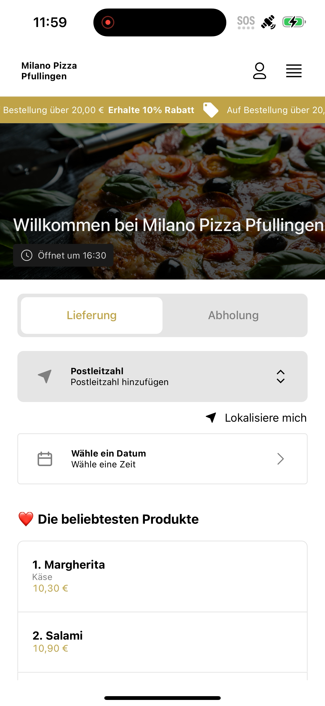 Milano Pizza Pfullingen screenshot 2