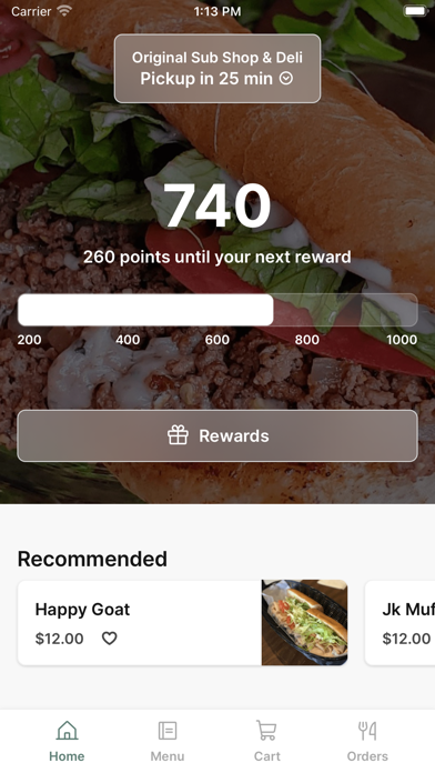 The Original Sub Shop & Deli iPhone screenshot 1 - Food & Drink app