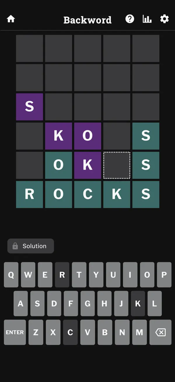 Screenshot #2 pour Backword - A Daily Word Puzzle