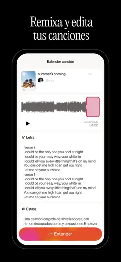 Captura de pantalla de Suno - Creador De Canciones IA en iPhone 6