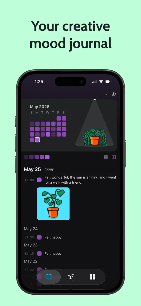 Screenshot #1 pour Grow: Creative Mood Journal