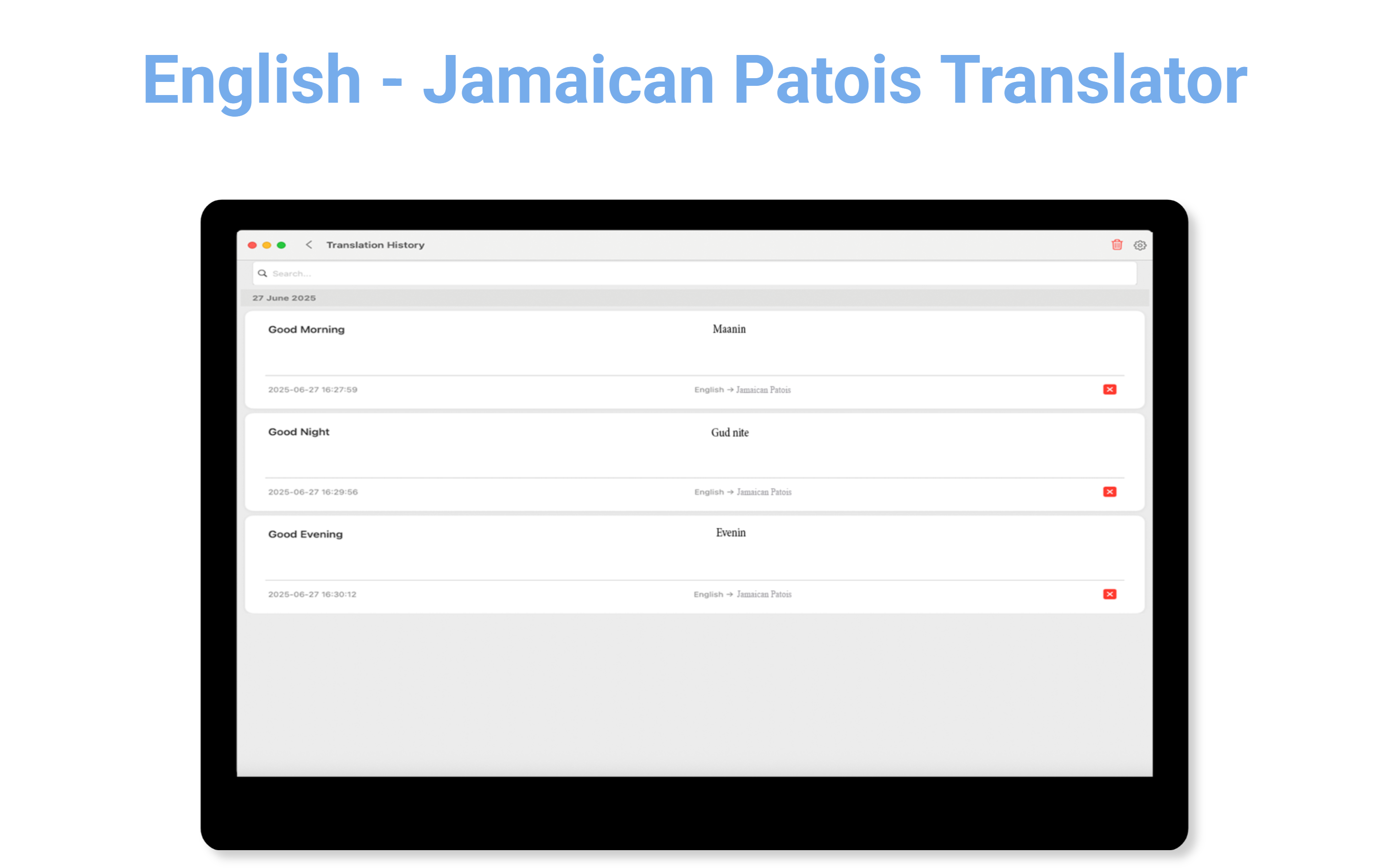 English - Jamaican Patois Tran