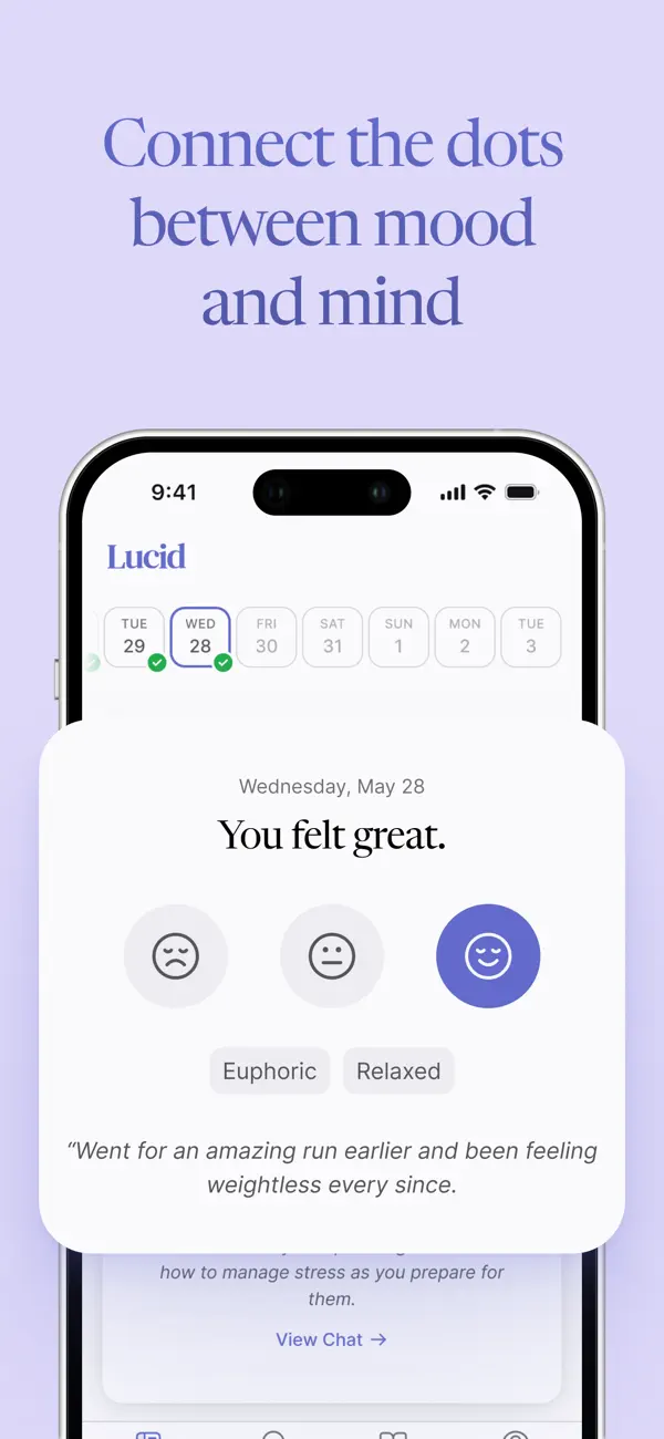 Lucid - Know Yourself iOS app screenshot showing feature 4