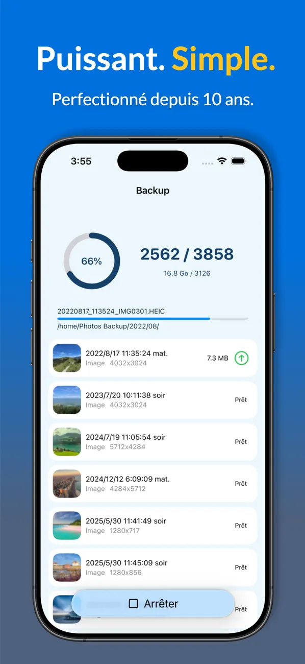 Screenshot #1 pour Sauvegarde Photos Synology