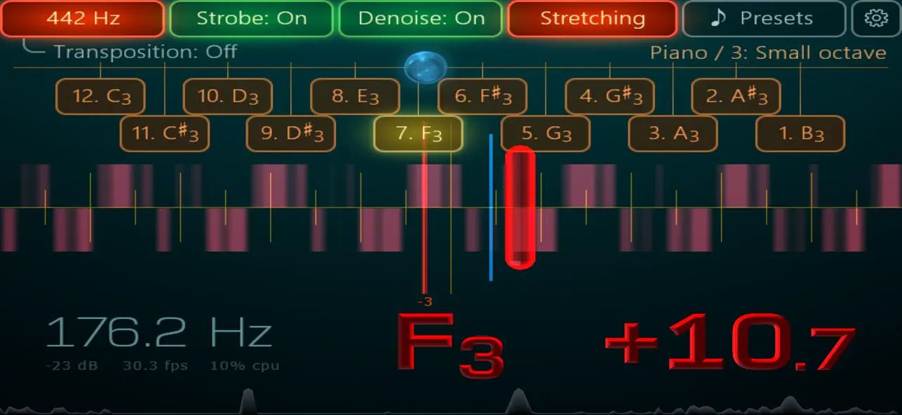 Screenshot #2 pour Airyware Tuner - strobe & more