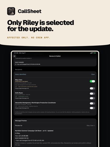 CallSheet: Crew Calls iPad screenshot