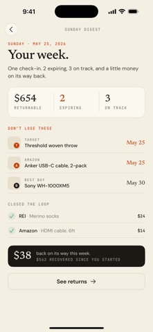 Roundtrip Returns iPhone screenshot