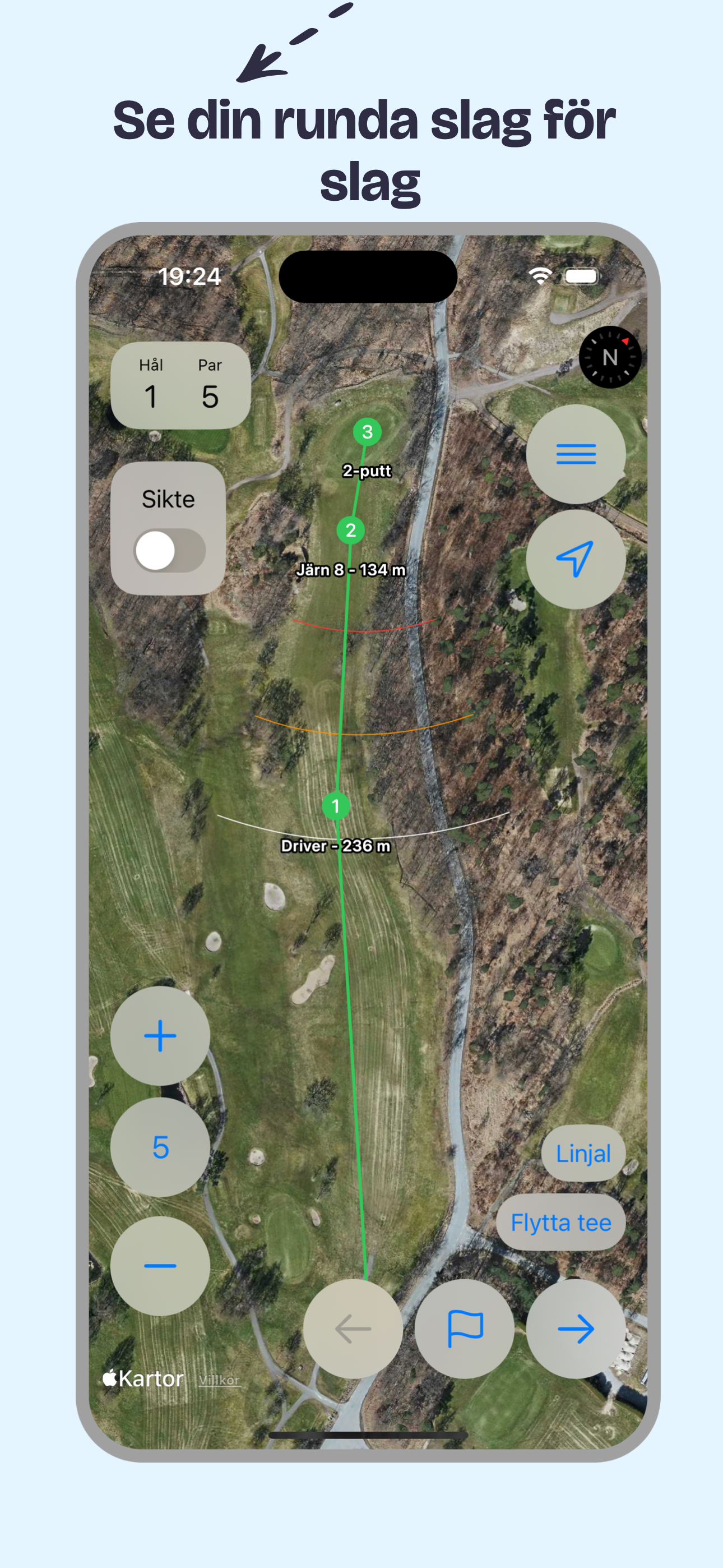 Eaglify Golf GPS avstånd