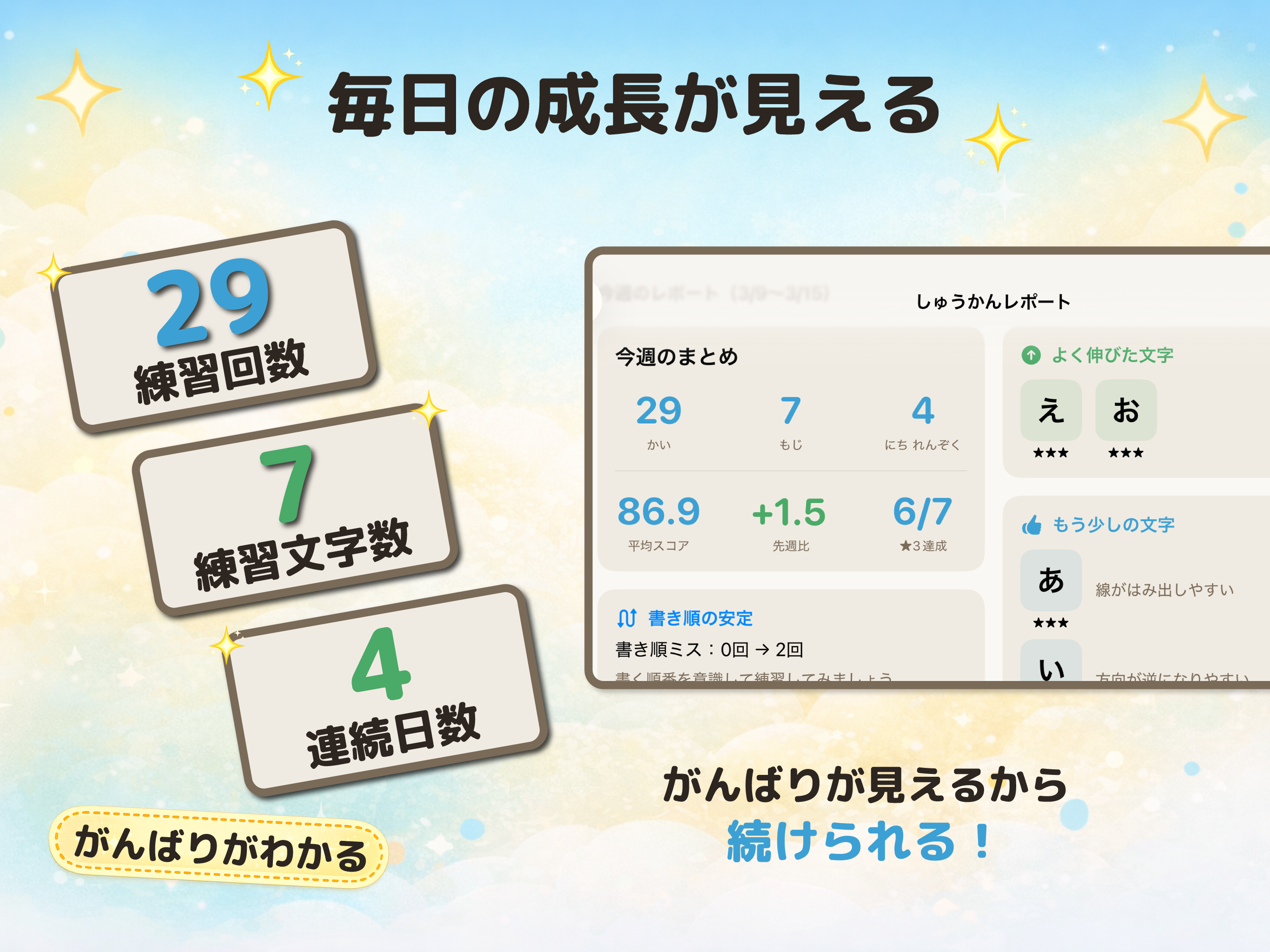 もじのいっぽ - ひらがなカタカナ書き順練習
