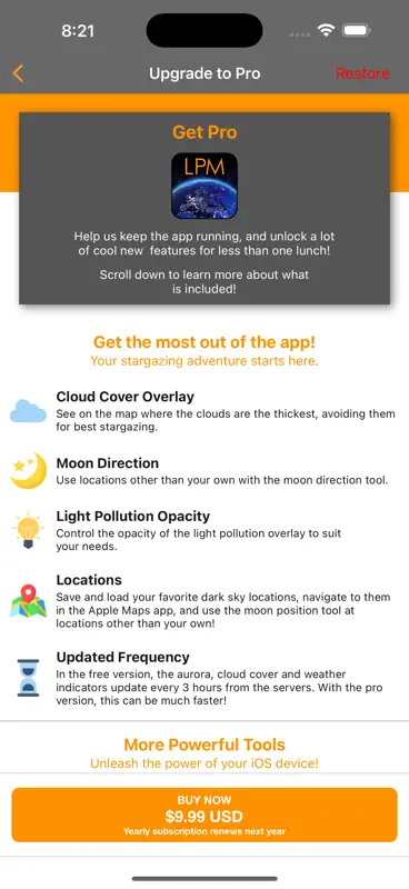 Light Pollution Map - Dark Sky screenshot 2 of 10