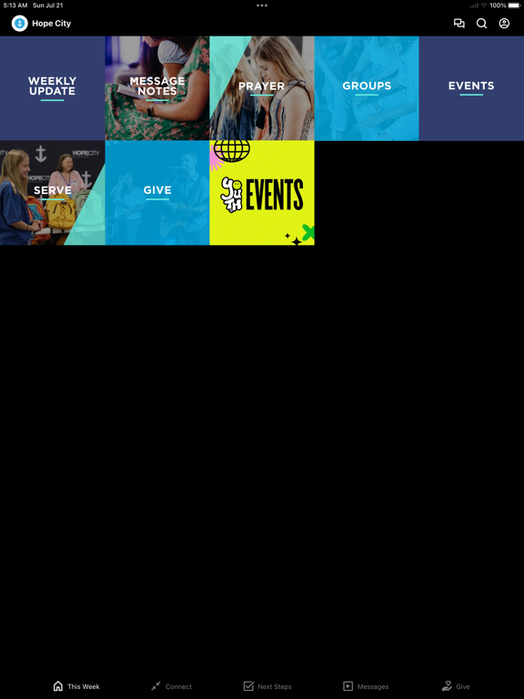 Hope City Church Sarasota iPad screenshot 1 - Lifestyle app