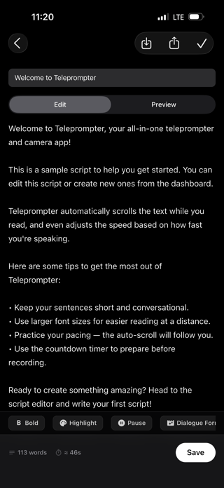 Teleprompter Pro: Record Video Screenshot 10 of 10