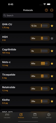 Peptide Tracker Calculator App Store preview screenshot 2