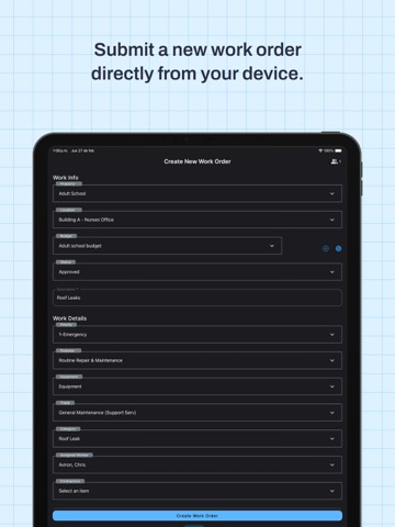 Facilitron Works iPad screenshot