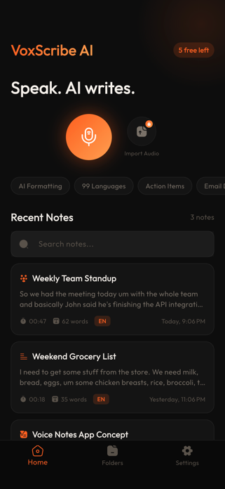 VoxScribe AI Screenshot 1 of 3