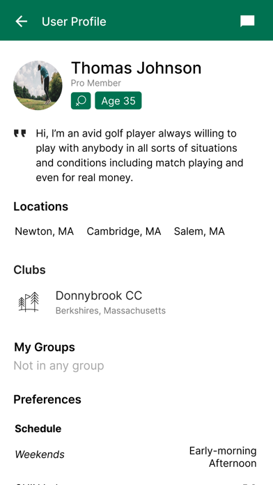 Golf Roster Screenshot