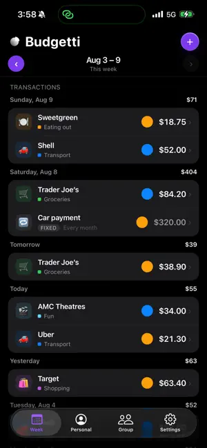 Budgetti screenshot 2
