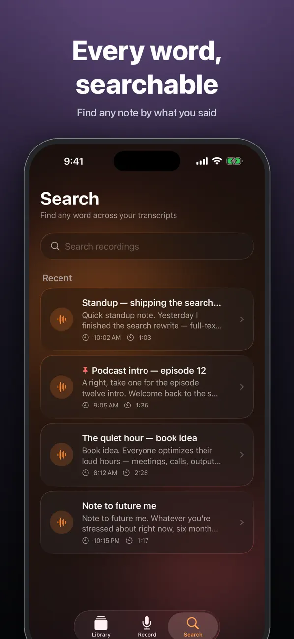 Screenshot #2 pour Murmur: Voice Notes