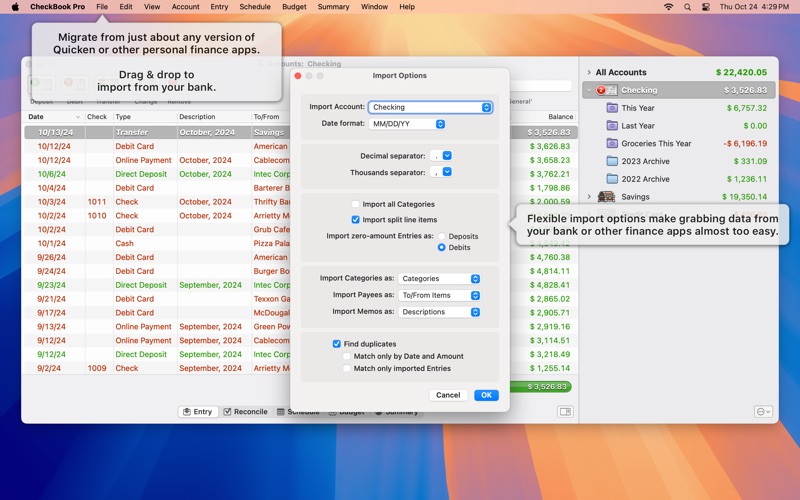 CheckBook Pro 3 Screenshot