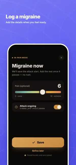 Migrelle - Migraine Tracker screenshot 1