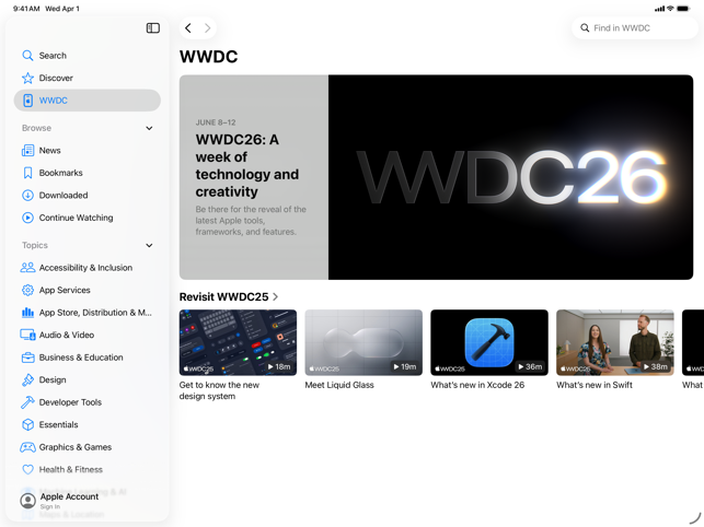 Apple Developer Screenshot
