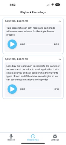 Voice-to-Email screenshot