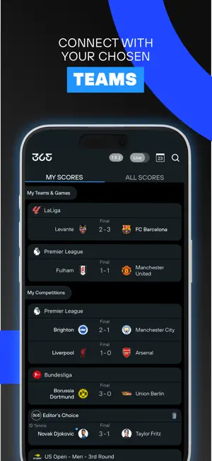 365Scores: Live Sports Scores iPhone screenshot 2