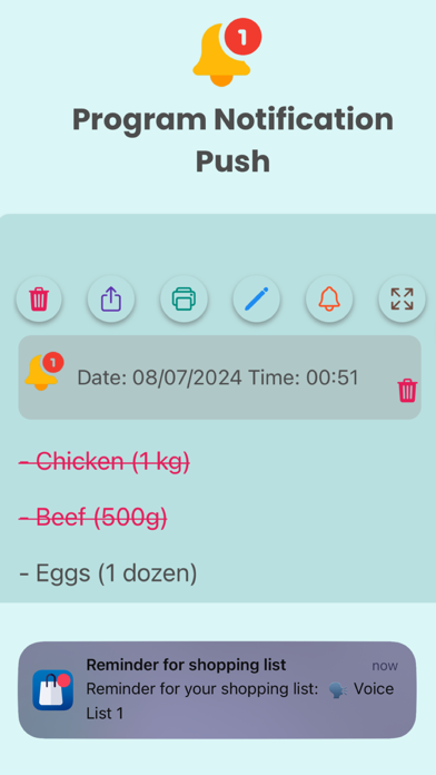 Voice Shopping list Screenshot