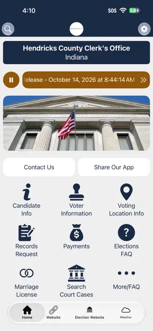 Hendricks County Clerk screenshot 1