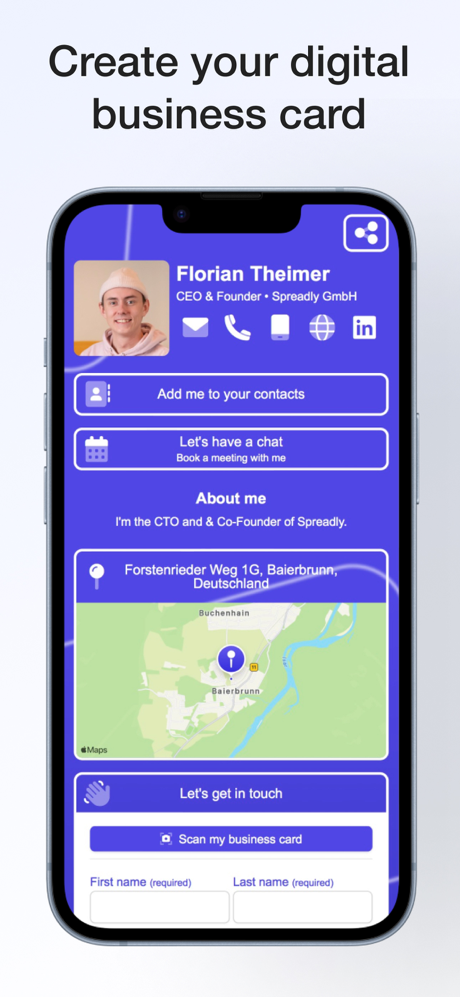 Spreadly Digital Business Card screenshot 2