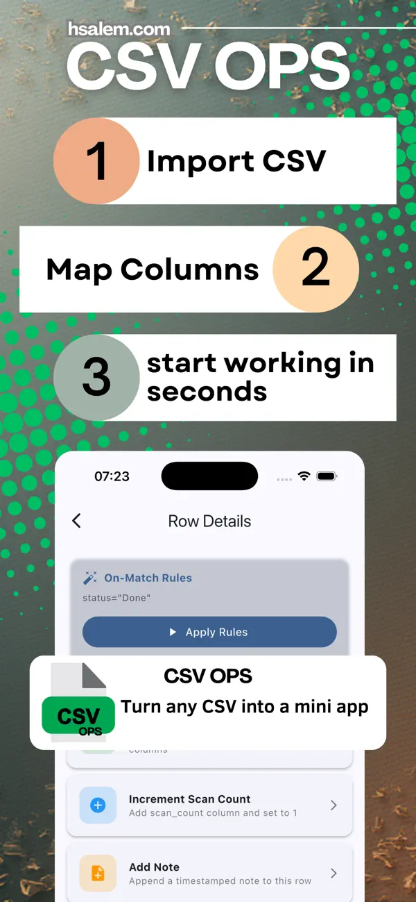 #1. CSV Ops (iOS) Ved: Hassan Salem