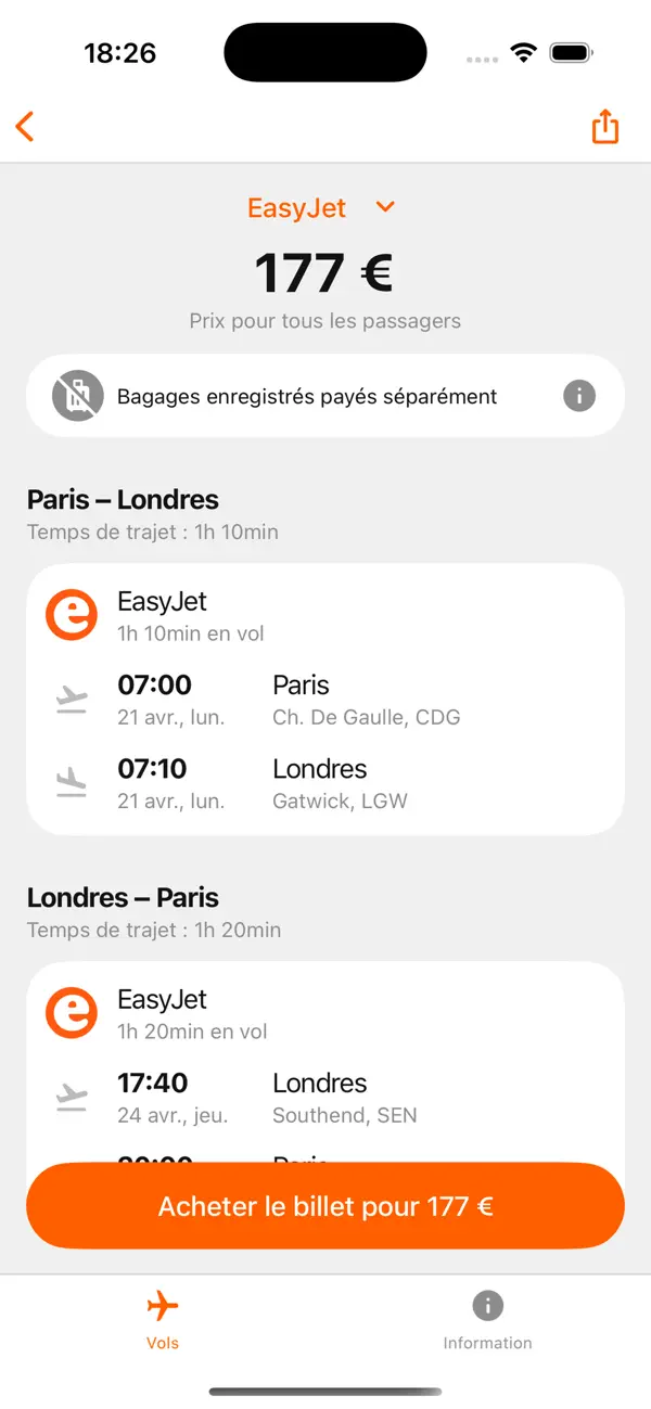 Screenshot #3 pour Offre Vols Pas Chers - Avia