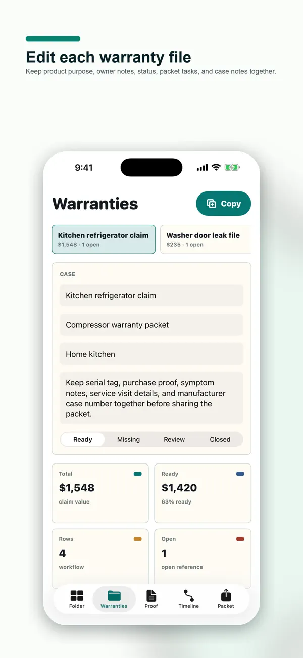 Screenshot #2 pour Appliance Warranty Studio