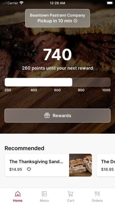Beantown Pastrami app screenshot