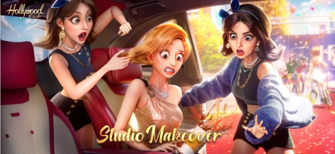 Hollywood Crush - Experience the high-stakes drama of celebrity life, featuring a character's shocked expression and a spilled drink, illustrating the challenges of navigating the public eye.