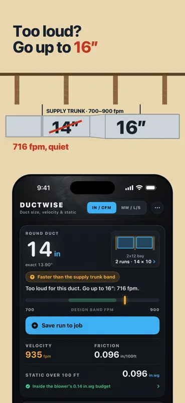 DuctWise HVAC Duct Calculator screenshot 7 of 8