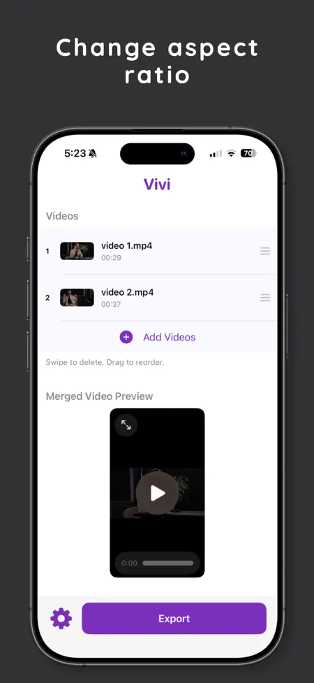 Vivi - Merge Videos on iPhone — screenshot 7 of 7