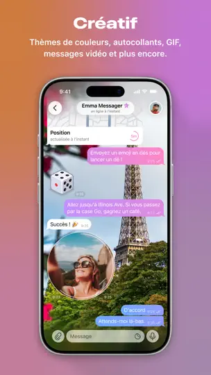 Capture d'écran de Telegram Messenger sur iPhone 5
