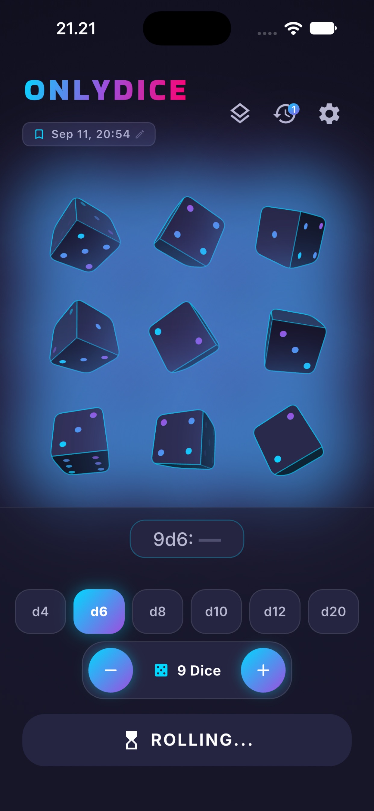 Screenshot 2 of OnlyDice - A simple dice app