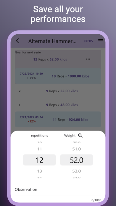 SportTrack workout log Screenshot