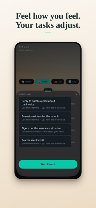 Attune: Tasks For How You Feel Screenshot 2 of 5