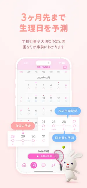 ソフィガール 生理管理アプリで生理の周期を予測し体調管理 iPhone screenshot 4