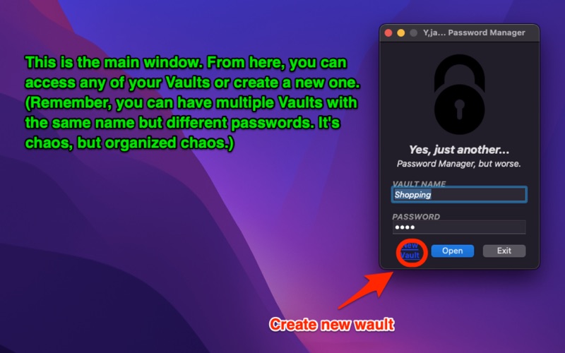Y,ja... Password Manager app screenshot