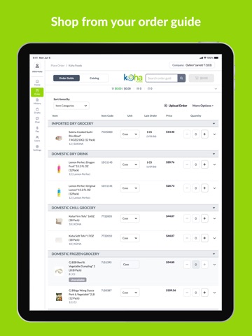 Koha Foods iPad screenshot