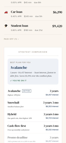 Payoff — Debt Tracker iPhone screenshot
