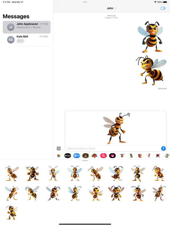 Screenshot #6 pour Angry Wasp Stickers